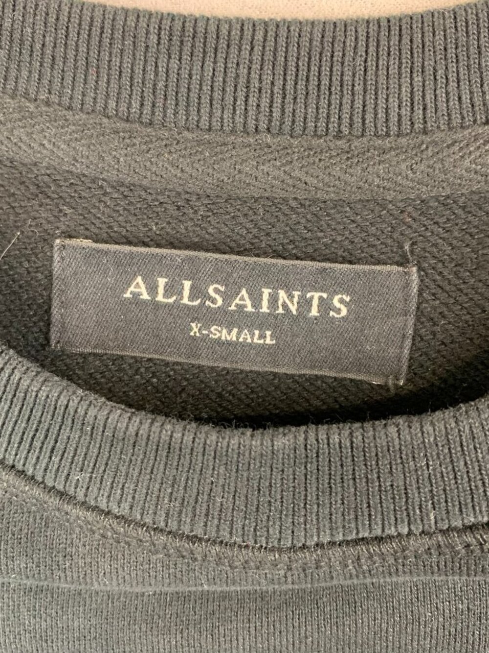 AllSaints Mens Sweater XS Black Raven Crewneck Pullover Sweatshirt Long Sleeve - Picture 4 of 8